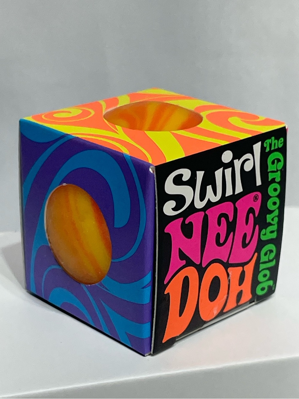 1.5” Swirl NEEDOH The Groovy Glob Orange/Yellow Swirl Sensory Squishy needoh NEW